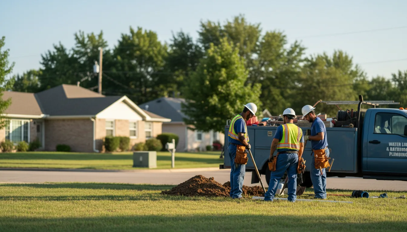 Residential water line and bathroom plumbing service in Sylvester, TX